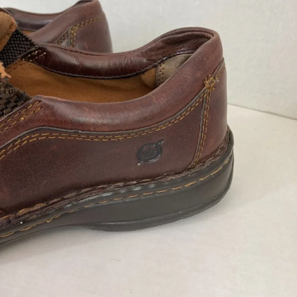 Born Blast II Slip On Leather‎ Loafers Mens Size 10 M Mahogany Brown M6663 Shoes
